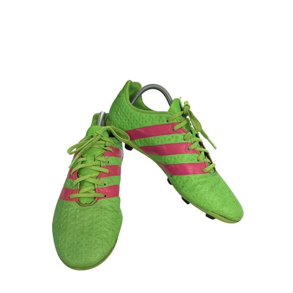 Adidas youth size 6 Green Pink Lightweight Design Soccer Cleats sneaker shoes - Picture 1 of 8